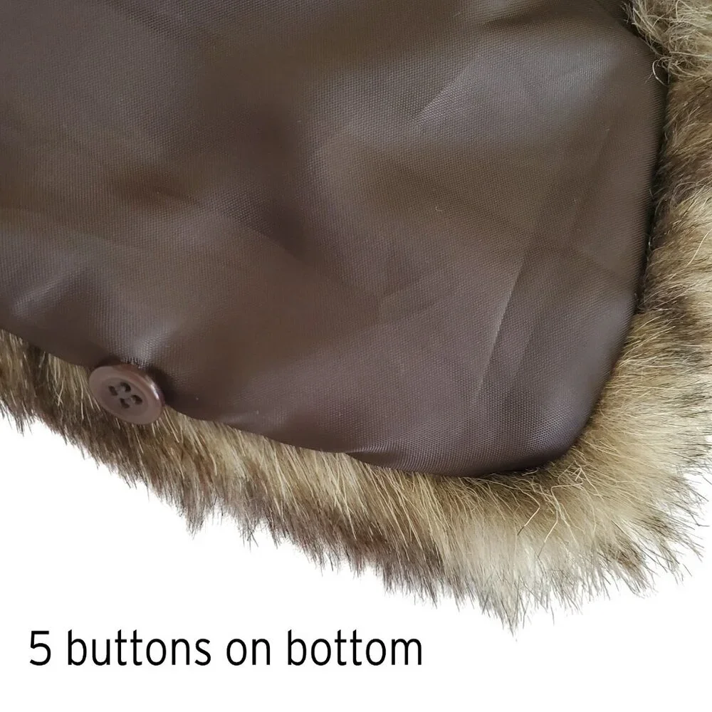 Faux Fur Collar with 5 buttons and 5 button loops 23.5 x 4